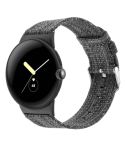 For Google Pixel Watch 2 / Pixel Watch Nylon Canvas Watch Band(Grey)