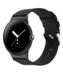 For Google Pixel Watch 2 / Pixel Watch Nylon Canvas Watch Band(Black)