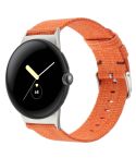 For Google Pixel Watch 2 / Pixel Watch Nylon Canvas Watch Band(Orange)