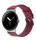 For Google Pixel Watch 2 / Pixel Watch Nylon Canvas Watch Band(Red)