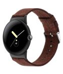 For Google Pixel Watch 2 / Pixel Watch Nylon Canvas Watch Band(Wine Red)