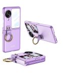 For OPPO Find N3 Flip GKK Integrated Ultra-thin Full Coverage Phone Case with Ring Holder(Purple)