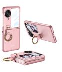 For OPPO Find N3 Flip GKK Integrated Ultra-thin Full Coverage Phone Case with Ring Holder(Pink)