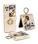 For OPPO Find N3 Flip GKK Integrated Magnetic Hinged Flip Case with Ring Holder(Gold)