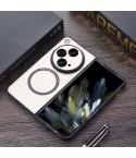 For OnePlus Open PU MagSafe Magnetic Phone Case(White)
