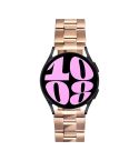 22mm Universal Three-Bead Stainless Steel Watch Band(Rose Gold)