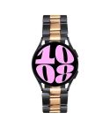 22mm Universal Three-Bead Stainless Steel Watch Band(Black Rose Gold)