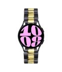 22mm Universal Three-Bead Stainless Steel Watch Band(Black Gold)