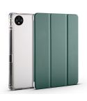 For Huawei MatePad Pro 11 2024 3-fold Clear TPU Leather Tablet Case with Pen Slot(Green)