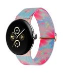 For Google Pixel Watch 2 / Pixel Watch Painted Colorful Nylon Watch Band(Flower Butterfly)