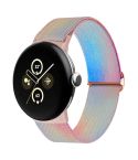 For Google Pixel Watch 2 / Pixel Watch Painted Colorful Nylon Watch Band(Symphony Aurora)