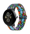 For Google Pixel Watch 2 / Pixel Watch Painted Colorful Nylon Watch Band(Geometric Rainbow)