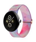 For Google Pixel Watch 2 / Pixel Watch Painted Colorful Nylon Watch Band(Purple Blue)