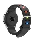 22mm Luminous Colorful Light Silicone Watch Band(Black)