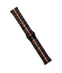 22mm Stainless Steel Watch Band(Black Orange)