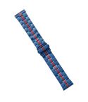 22mm Stainless Steel Watch Band(Blue Red)