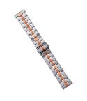 22mm Stainless Steel Watch Band(Silver Orange)