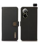 For Realme C67 4G KHAZNEH Custer Genuine Leather RFID Phone Case(Black)