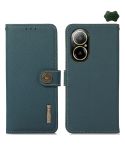 For Realme C67 4G KHAZNEH Custer Genuine Leather RFID Phone Case(Green)