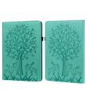 For Amazon Kindle Paperwhite 5 2021 Tree & Deer Embossed Leather Tablet Case(Green)