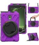 For Samsung Galaxy Tab Active5 X300 Silicone Hybrid PC Tablet Case with Holder & Shoulder Strap(Purple)