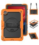 For Lenovo Tab M11 /Xiaoxin Pad 2024 Silicone Hybrid PC Tablet Case with Shoulder Strap(Orange)