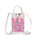 Floral Knitted Mini Crossbody Phone Bag(Pink)