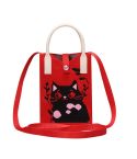 Cat Knitted Mini Crossbody Phone Bag For 6.9 inch and Below Phones(Red)