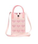 Heart Shaped Knitted Mini Crossbody Phone Bag For 6.9 inch and Below Phones(Pink)