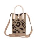 Leopard Print Knitted Mini Crossbody Phone Bag For 6.9 inch and Below Phones(Brown)