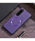 For Sony Xperia 1 VI CD Magsafe Magnetic Cloth Texture Phone Case(Purple)