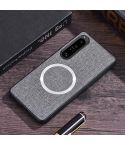 For Sony Xperia 1 VI CD Magsafe Magnetic Cloth Texture Phone Case(Grey)