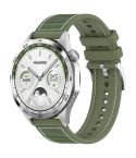 22mm Hybrid Nylon Braid Silicone Watch Band(Green)