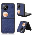 For Huawei Pocket 2 Crocodile Texture Leather Folding Phone Case(Blue)