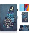 For Lenovo Tab M11 / Xiaoxin Pad 11 2024 Colored Drawing Sewing Pen Slot Leather Tablet Case(Rose Owl)