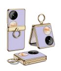 For Huawei Pocket 2 GKK Electroplated Leather Phone Case with Ring(Purple)