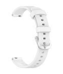 12mm Universal Solid Color Silver Buckle Silicone Watch Band(White)