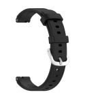 12mm Universal Solid Color Silver Buckle Silicone Watch Band(Black)
