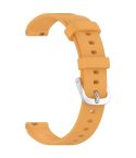 12mm Universal Solid Color Silver Buckle Silicone Watch Band(Yellow)
