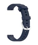 12mm Universal Solid Color Silver Buckle Silicone Watch Band(Midnight  Blue)