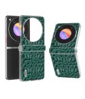 For ZTE nubia Flip ABEEL Three Parts Frosted Transparent Frame Genuine Leather Canopy Phone Case(Green)