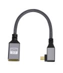 Micro HDMI Male Elbow to HDMI Female 4K UHD 18Gbps Connection Cable, Length:20cm(Grey)