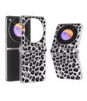 For ZTE nubia Flip ABEEL Three Parts Frosted Transparent Frame Leopard Pattern Phone Case(Silver Leopard)