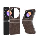 For ZTE nubia Flip/Libero Flip PU Leather Black Edge Phone Case(Coffee)