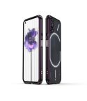 For Nothing Phone 2 Aurora Series Lens Protector + Metal Frame Protective Phone Case(Black Purple)