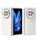 For vivo X Fold3 ABEEL Genuine Leather Elegant Frosted Transparent Edge Phone Case(White)
