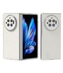 For vivo X Fold3 Frosted Transparent Edge Genuine Leather Wave Phone Case(Grey)