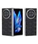 For vivo X Fold3 Frosted Transparent Edge Genuine Leather Canopy Phone Case(Black)