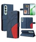 For OnePlus Nord CE4 Dual-color Splicing Flip Leather Phone Case(Blue)