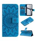 For Realme C65 4G Embossed Sunflower Pattern Flip Leather Phone Case(Blue)